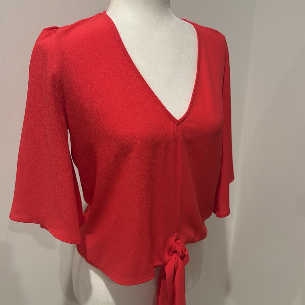 1. State, bell sleeve blouse. Size S.  Pink.